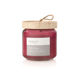 Imagem do produto Vela em Copo Bordeaux com Tampa Madeira 380g Sândalo