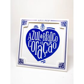 Imagem do produto Azulejo "Azul e Branco é o Coração"