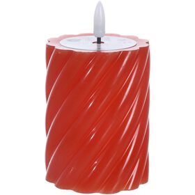 Imagem do produto Vela Pilar LED Canelada Laranja