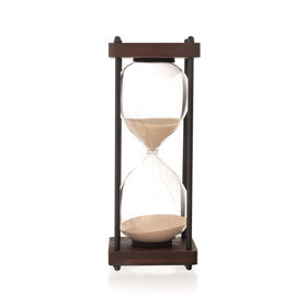 Imagem do produto Ampulheta com Suporte Madeira e Vidro 25cm Bege
