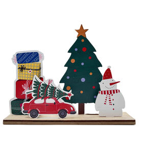 Árvore Madeira Boneco Neve com Carro 22,5cm product image
