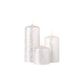 Imagem do produto Velas Pilares Brancas com Glitter 800g