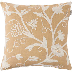Imagem do produto Almofada 45x45cm Bege Flores Bordadas