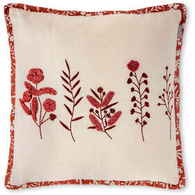 Imagem do produto Almofada 45x45cm Flores Bordadas Terracota Cottage