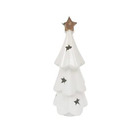 Árvore Decorativa Cerâmica Branca com Estrela Dourada product image