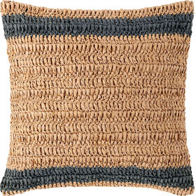 Imagem do produto Almofada Ráfia 45x45cm Riscas Terracota