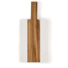 Imagem do produto Tábua para Tapas Mármore e Acácia 38x18cm Branca Nature
