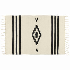 Imagem do produto Tapete Algodão 120x180cm Branco e Preto Kilim