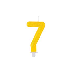 Imagem do produto Vela de Aniversário Nº7 9cm Amarela Glitter 