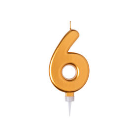 Imagem do produto Vela de Aniversário Nº6 15cm Dourada