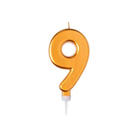 Imagem do produto Vela de Aniversário Nº9 15cm Dourada