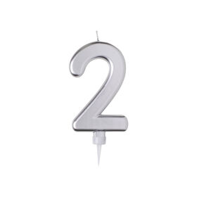 Imagem do produto Vela de Aniversário Nº2 15cm Prateada