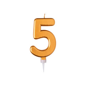 Imagem do produto Vela de Aniversário Nº5 15cm Dourada