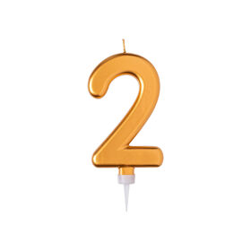 Imagem do produto Vela de Aniversário Nº2 15cm Dourada