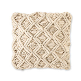 Imagem do produto Almofada Macramé 45x45cm Cru Losangos Centrais