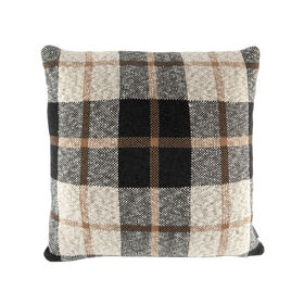 Imagem do produto Almofada Tricotada 45x45cm Xadrez Preto e Bege Deep Rustic