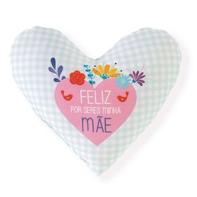 Imagem do produto Almofada Coração Quadrados Feliz Por Seres Minha Mãe
