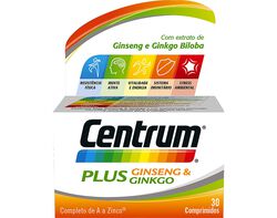 Imagem do produto suplemento centrum plus ginseng & gingko 30 comprimidos