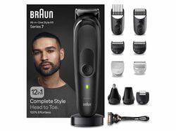 Imagem do produto aparador multigroom braun mgk7460 12 em 1 série 7 preto mate