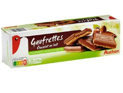 Imagem do produto wafers auchan recheio avelã c.chocolate 175g