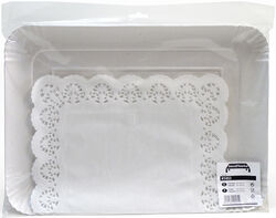 Imagem do produto tabuleiro de papel com naperon papstar branco 30x42cm