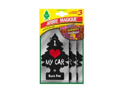 Imagem do produto ambientador automóvel arbre magique black pine pack 3 unidades