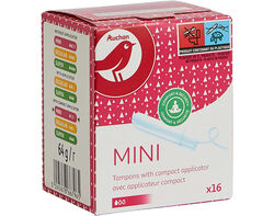Imagem do produto tampões auchan compacto mini com aplicador 16un