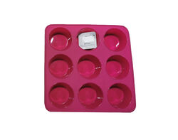 Imagem do produto tabuleiro 9 muffins actuel silicone rosa