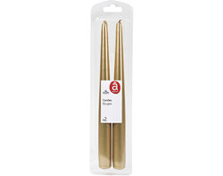 Imagem do produto velas conicas actuel dourado 23x245mm pack 2 unidades