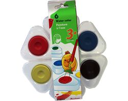 Imagem do produto aguarela com estojo flor auchan 6 cores