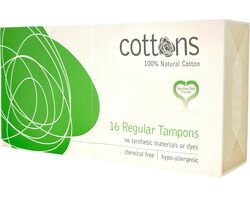 Imagem do produto tampão cottons sem aplicador 100% algodão regular 16un