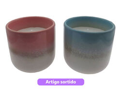 Imagem do produto vela com copo actuel azul/rosa