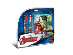 Imagem do produto super kit avengers com cadeado caneta multicolor e relógio digital