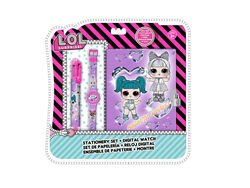 Imagem do produto super kit lol com cadeado caneta multicolor e relógio digital