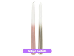 vela bicolor actuel cinza/ rosa 25x2.3cm product image