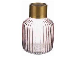 vaso vidro riscas giftdecor dourado-rosa peq product image