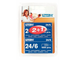 Imagem do produto agrafos 24/6 rapid caixa 1000 unidades 2+1 unidade
