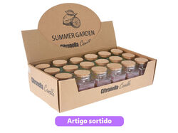Imagem do produto vela citronela em vidro tampa 65x65x90mm modelos sortidos