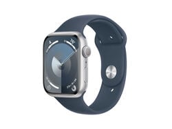Imagem do produto apple watch series 9 45mm silver aluminium com bracelete storm blue sport band - s/m