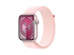Imagem do produto apple watch series 9 45mm pink aluminium com bracelete light pink sport loop