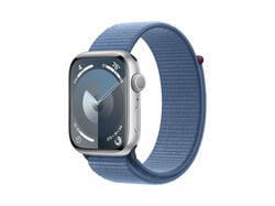 Imagem do produto apple watch series 9 45mm silver aluminium com bracelete winter blue sport loop