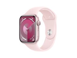 Imagem do produto apple watch series 9 45mm pink aluminium com bracelete light pink sport band - m/l