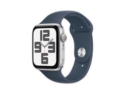 Imagem do produto apple watch se (2023) 44mm silver aluminium com bracelete storm blue sport band - m/l