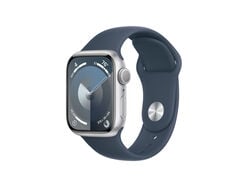 Imagem do produto apple watch series 9 41mm silver aluminium com bracelete storm blue sport band - s/m