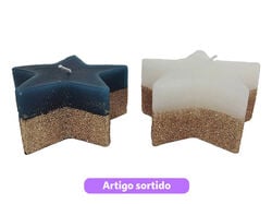 Imagem do produto vela estrela actuel azul/branco alt 5cm