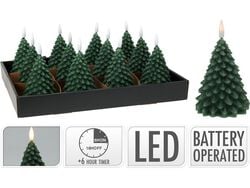 Imagem do produto vela led verde arvore 11cm