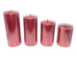 Imagem do produto vela pilar actuel metalizada vermelho 4 tam