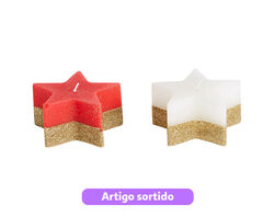Imagem do produto vela estrela actuel verm/br alt 5.5cm