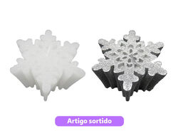 Imagem do produto vela floco neve actuel prata/branco 9.5cm