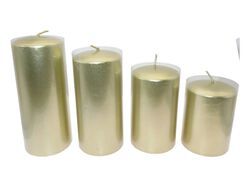 Imagem do produto vela pilar actuel metalizada dourado 4 tam
